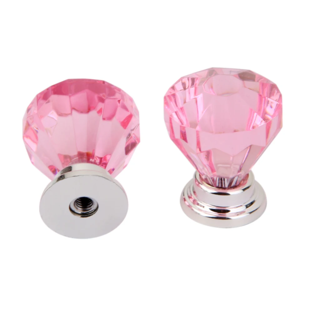 10Pieces Diamond Shape Crystal Glass Forniture Pull Handles Cabinet Drawer Closet Knobs Hardware