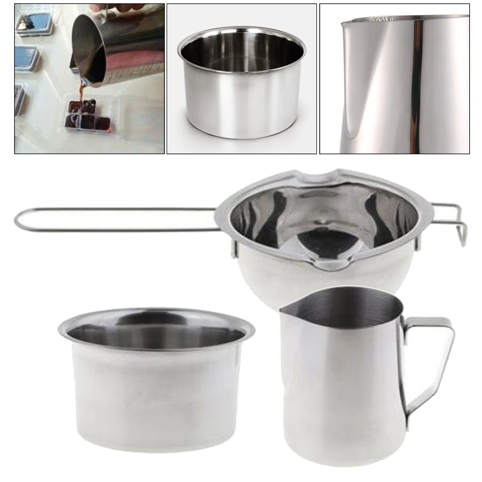 3 Candle Wax Melting Pot Candle Making Pitcher Double Boiler for DIY Resin Soap