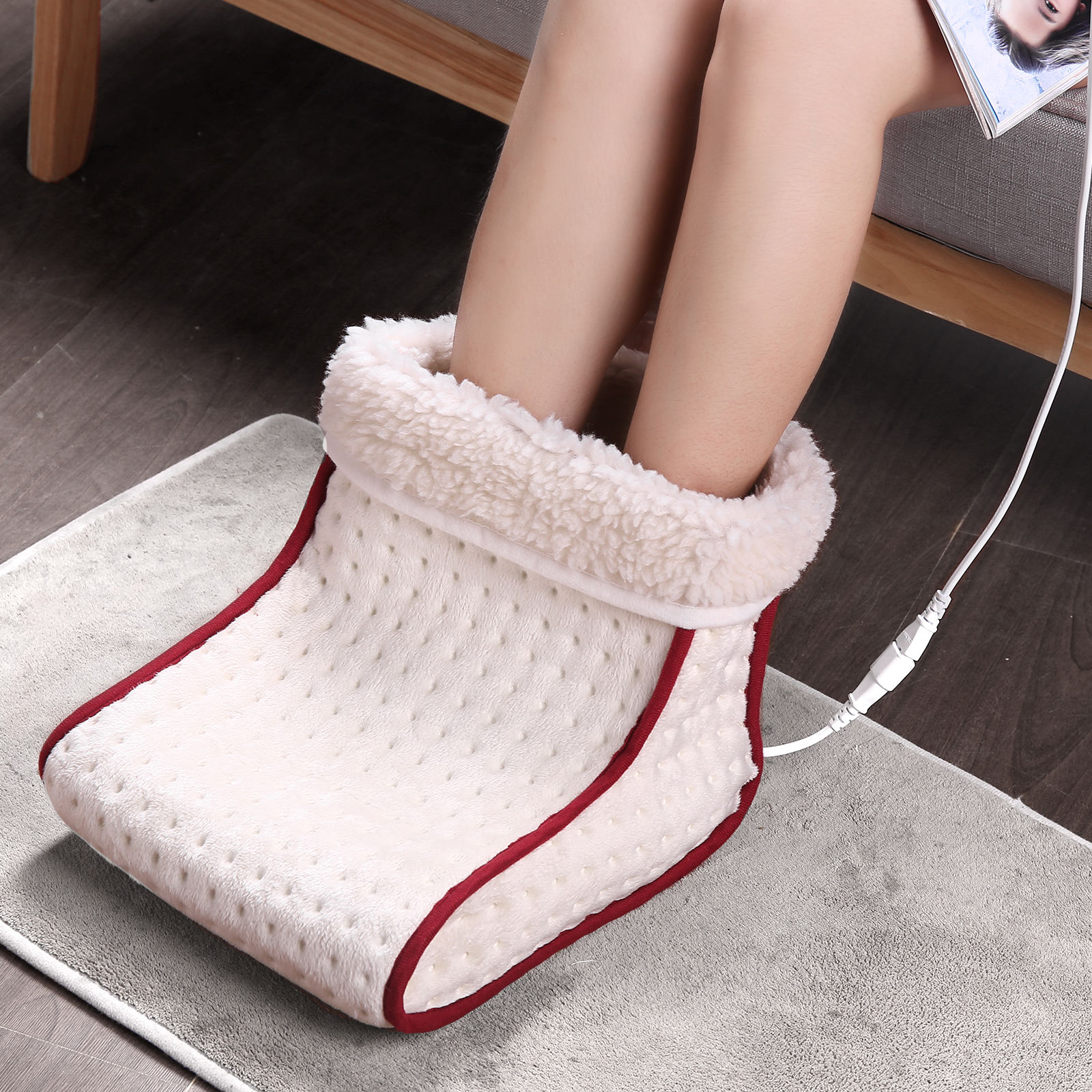 Electric Foot Warmer Massager Heat 5 Gear Temperature Settings Warmer Pad Thermal Heated Foot Warmers Foot Massage Machine