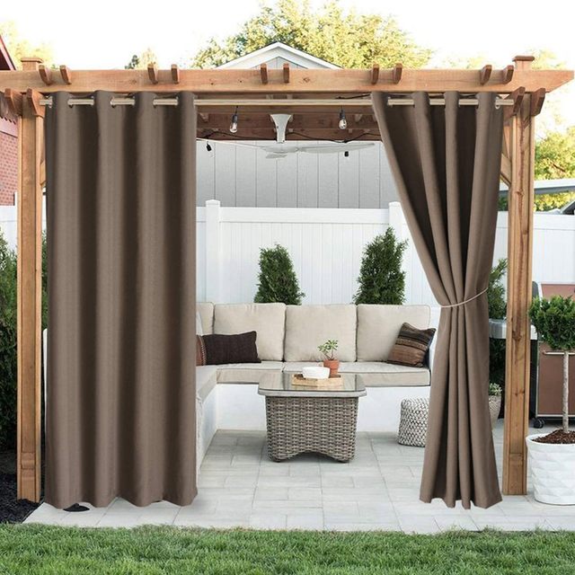 Tenda a pergola - Set di tende per esterni di 2 isolati blocco luminoso  oscurante impermeabile interno / esterno decoro giardino, L 132 X H 213