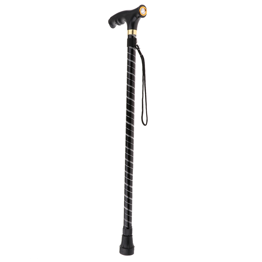 Travel Adjustable Folding Canes Folding Walking Sticks with Led Light Unisex