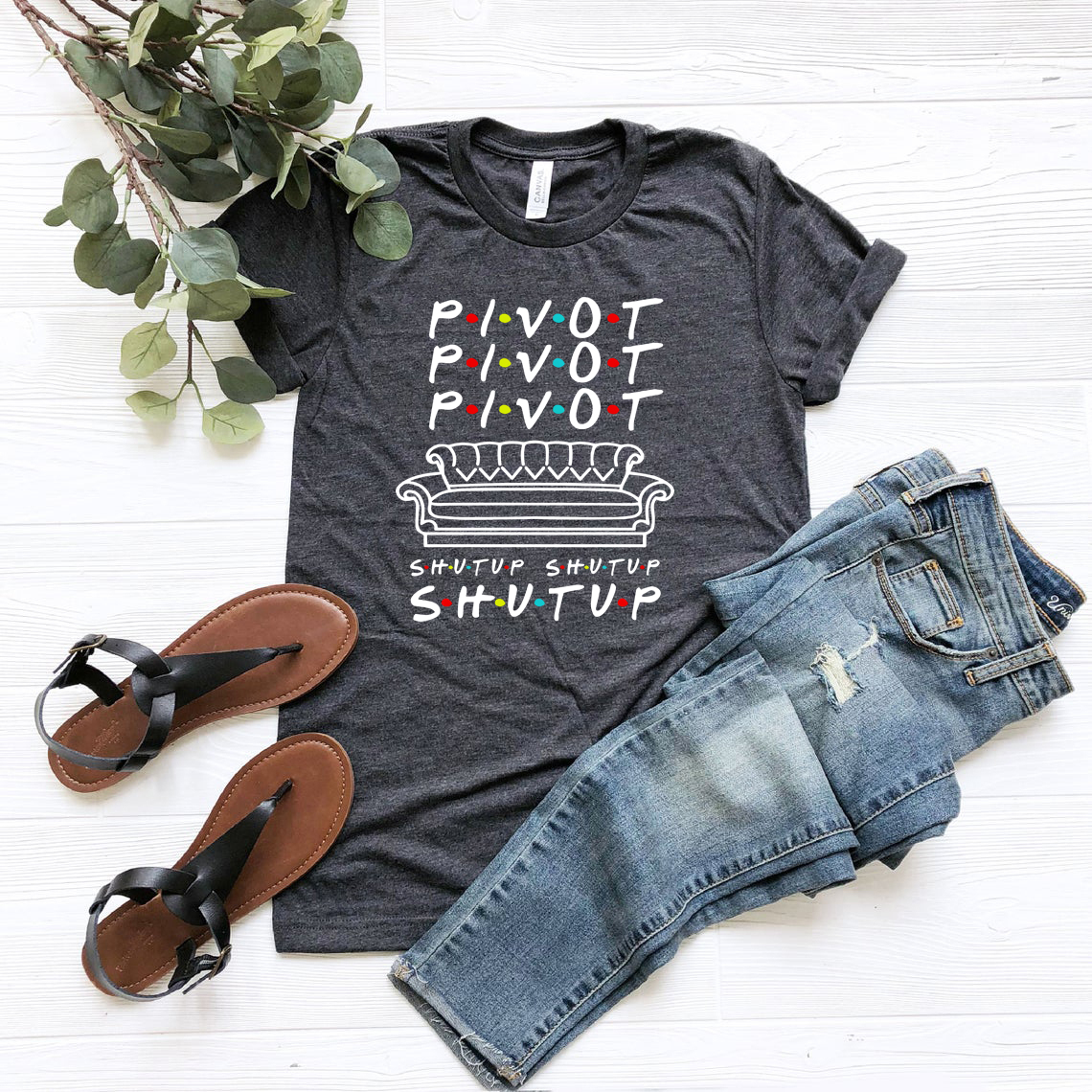 Pivot Shut Up Shirt Pivot Friends TV Show T-Shirts Harajukut Streetwear Damen Top Casual Plus Size Friends Graphic Tees – Detail 10