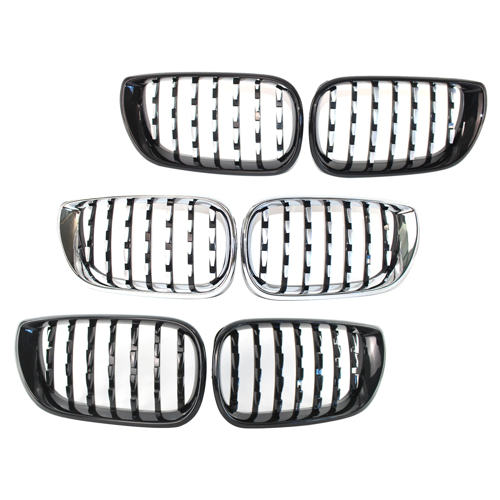 1 Pair Auto Front Kidney Grille Fit for BMW 3 Series E46 4-door 2002-2005