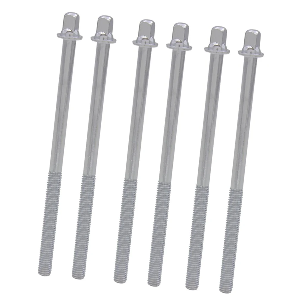 Durable 6 Pcs Drum Blots Tension Rods Long Screws Musical Instrument Accessory