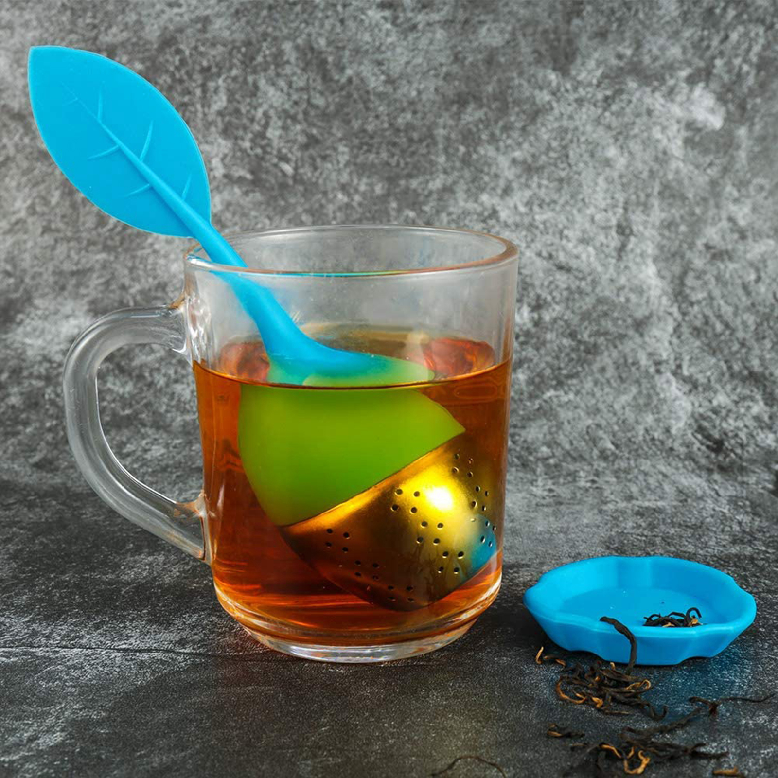 Household Tea Infuser Silicone Tea Strainer Silicone Tea Strainer r with Drip Tray Tea Balls Tea Strainers