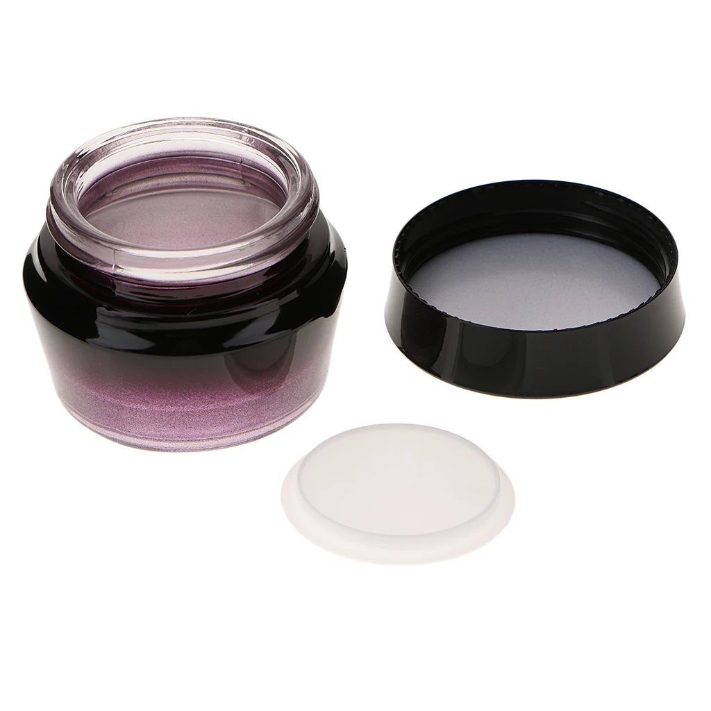 30g/50g Purple Glass Refillable Cosmetic Jars Empty Face Cream Lip Balm Storage Container Pot Bottle With Black Lids