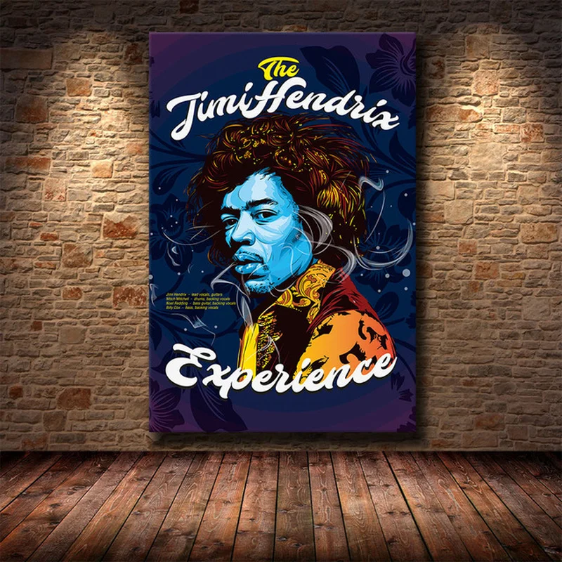 Colorful Artworks of Jimi Hendrix Printed on Canvas