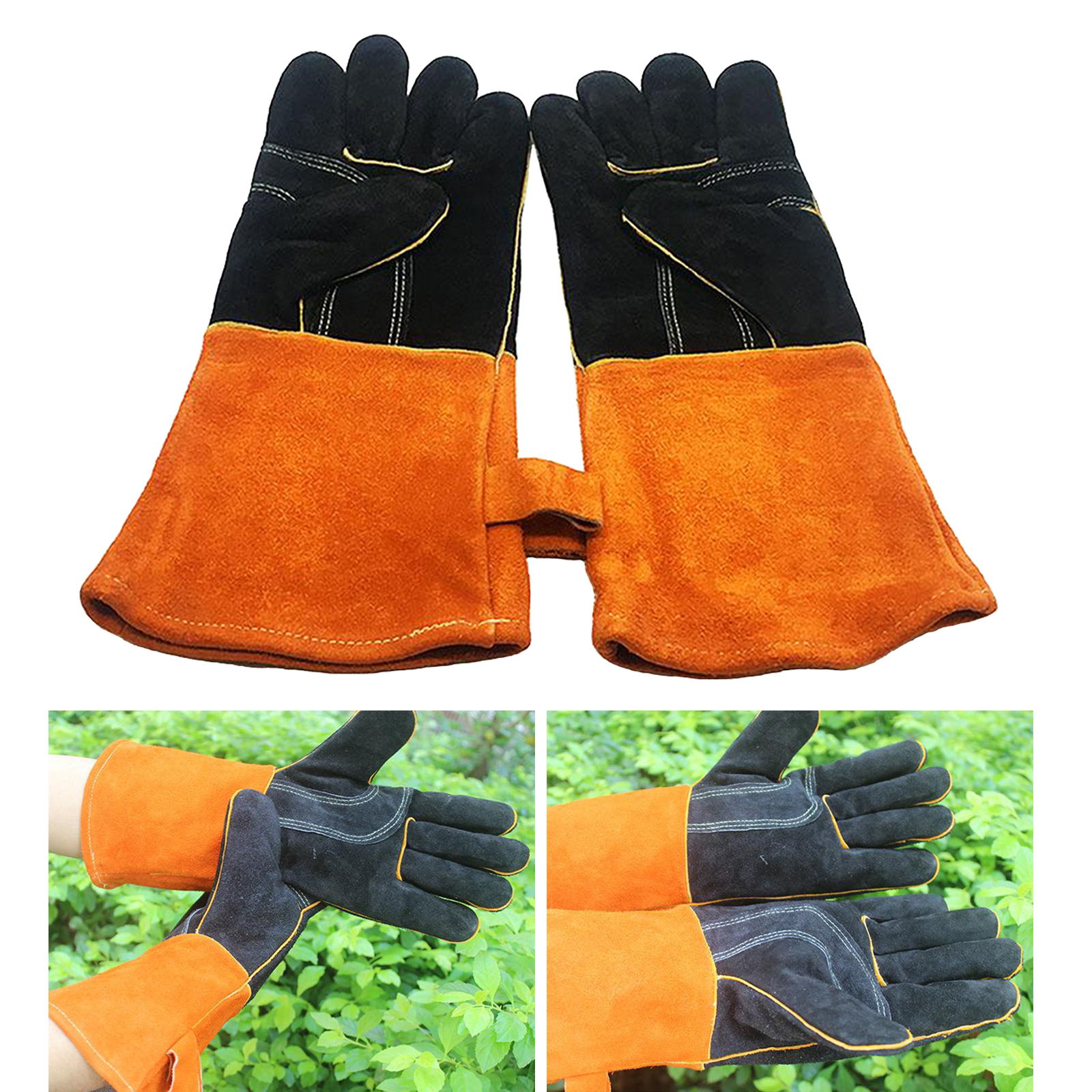 Welding Gloves, Heat/Fire Resistant/Leather  Gloves, Fit for Mig/Tig /BBQ/Cooking/Cutting