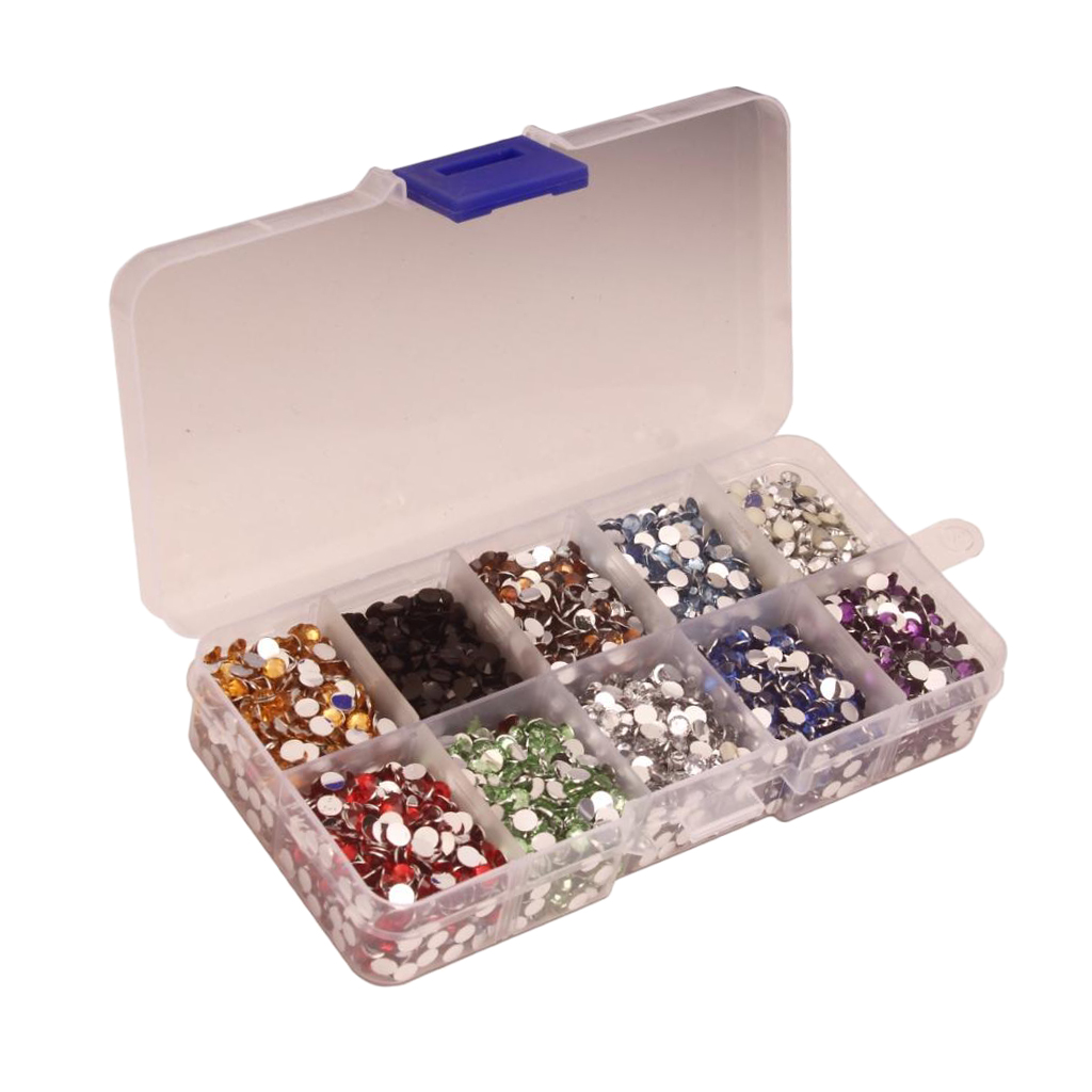 9000Pcs Nail Crystals Flatback Rhinestones Round Beads Flatback Glass Charms Gem Stones for Crafting