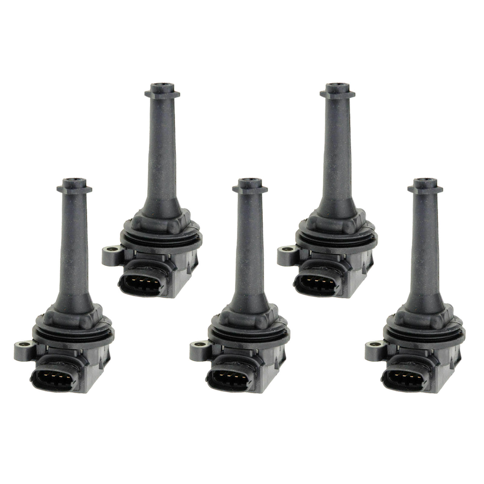 5-Pack Ignition Coils Premium Black Replacement for Volvo C70 S70 XC70 XC90 9125601 Auto Parts 30713416 Car Supplies