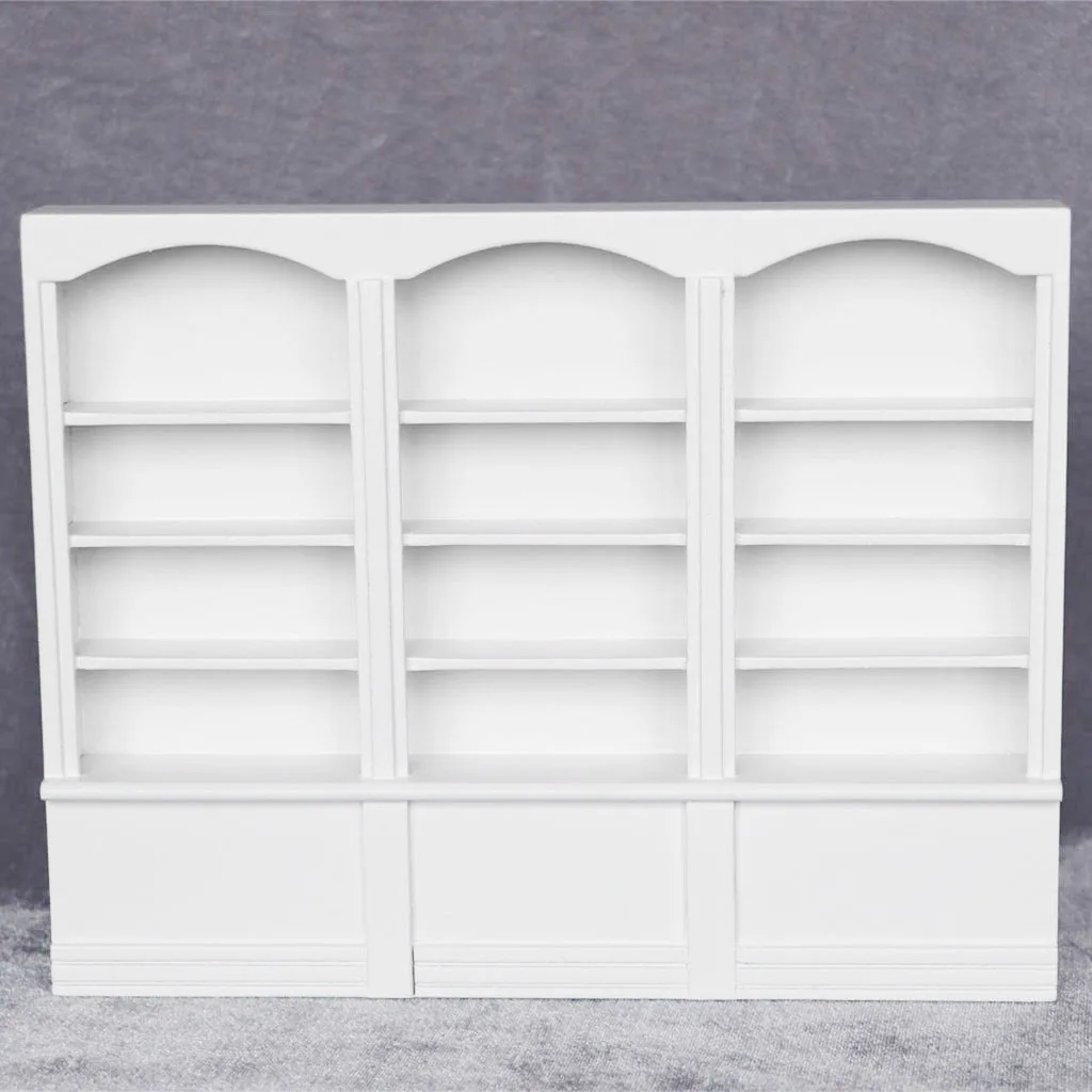 1/12 Scale Bookcase Shelf White Miniature Dollhouse Furniture Decoration