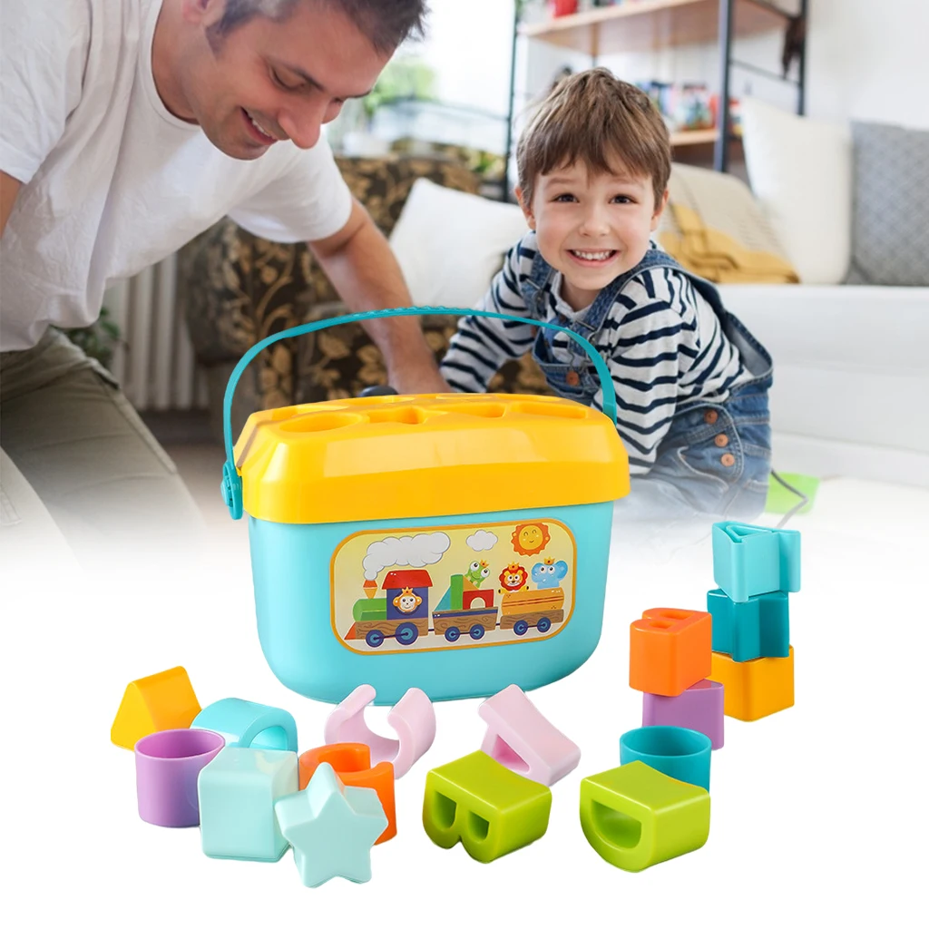 Portable Shape Sorter Activity Toy Colorful Shapes Blocks Boys and Girls Birthday Gifts Preschool Toy Travel Toy
