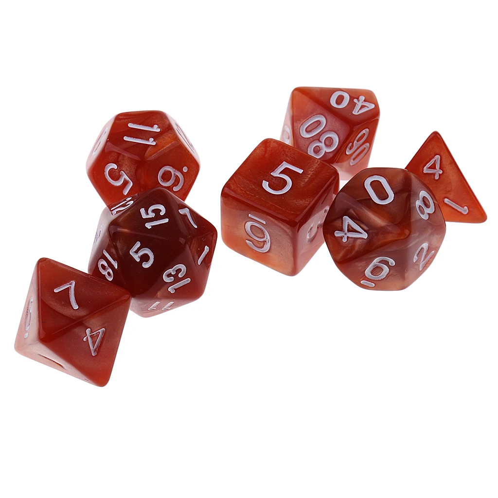 7X Polyhedral Dices Game Dice For  D20 D12 D10 D8 D6 D4