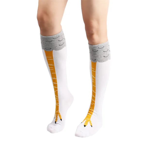 Calcetines largos con Estampado 3D de Patas de Pollo para Mujer