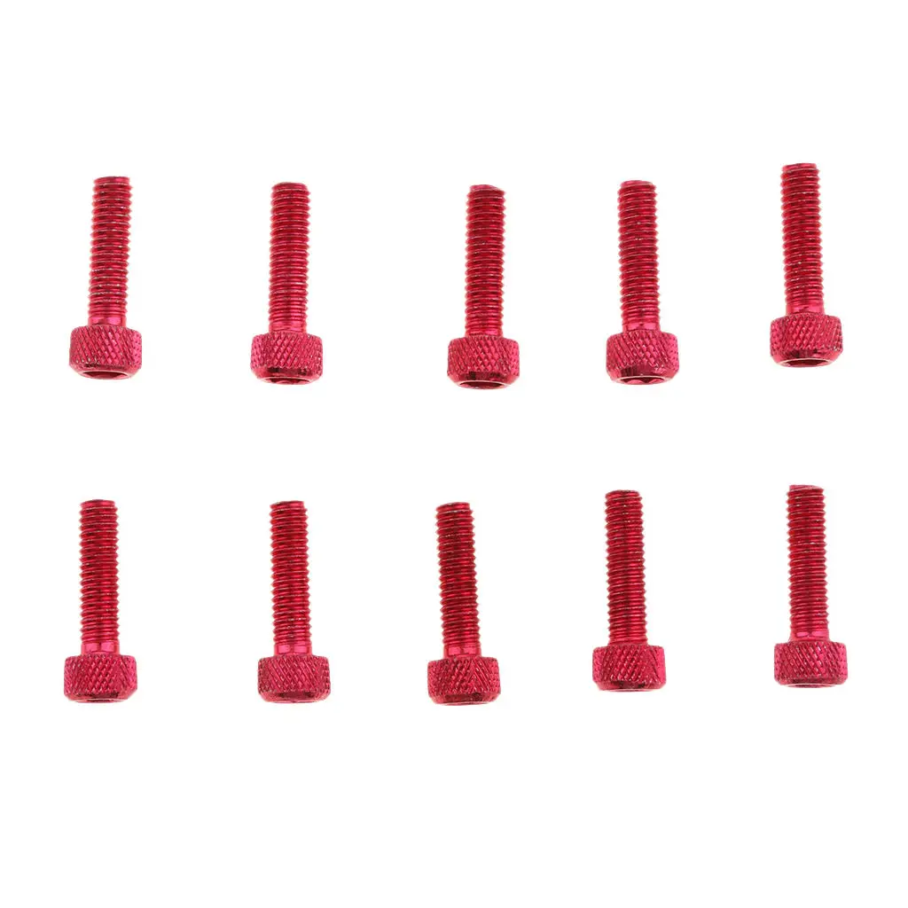 10pcs M6x20mm Aluminum Alloy Hex Keys  Socket Head Cap Screws Red