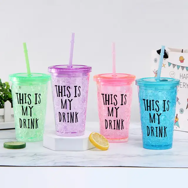 Moocorvic Water Bottles with Straw Plastic Cups,Tumbler With Lid