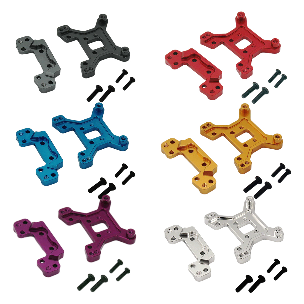 2pcs 1:12 Aluminum Alloy Front and Rear Shock Towers Bracket for Wltoys 124016 124018 Crawler Car DIY Accs