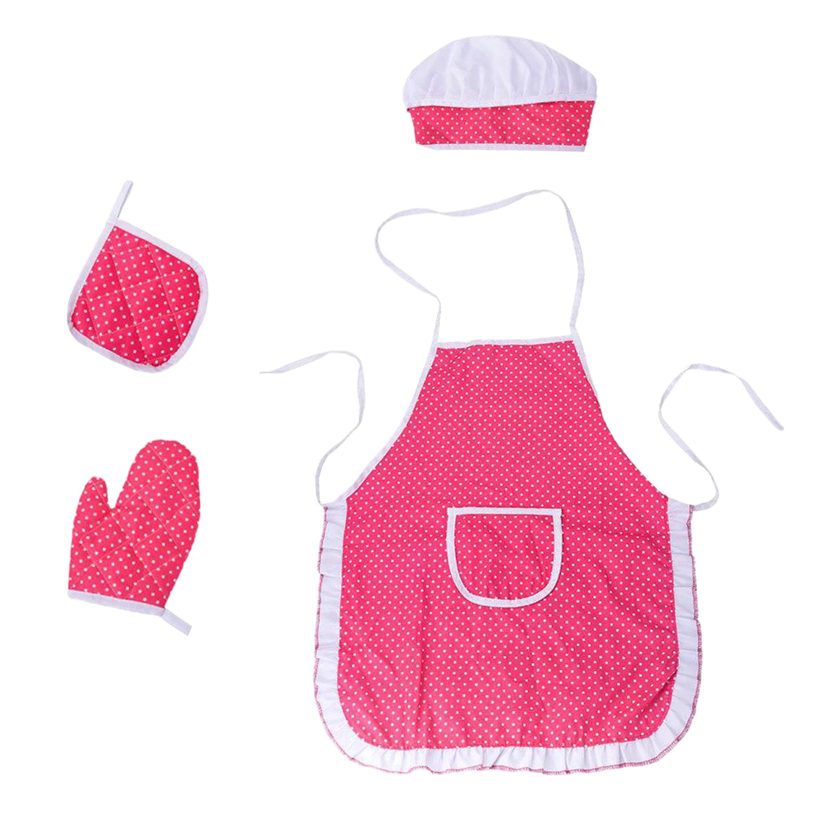 4Pcs/Lot Child Chef Dress Up Clothes Cooking Baking Tools Pretend Play Kitchen