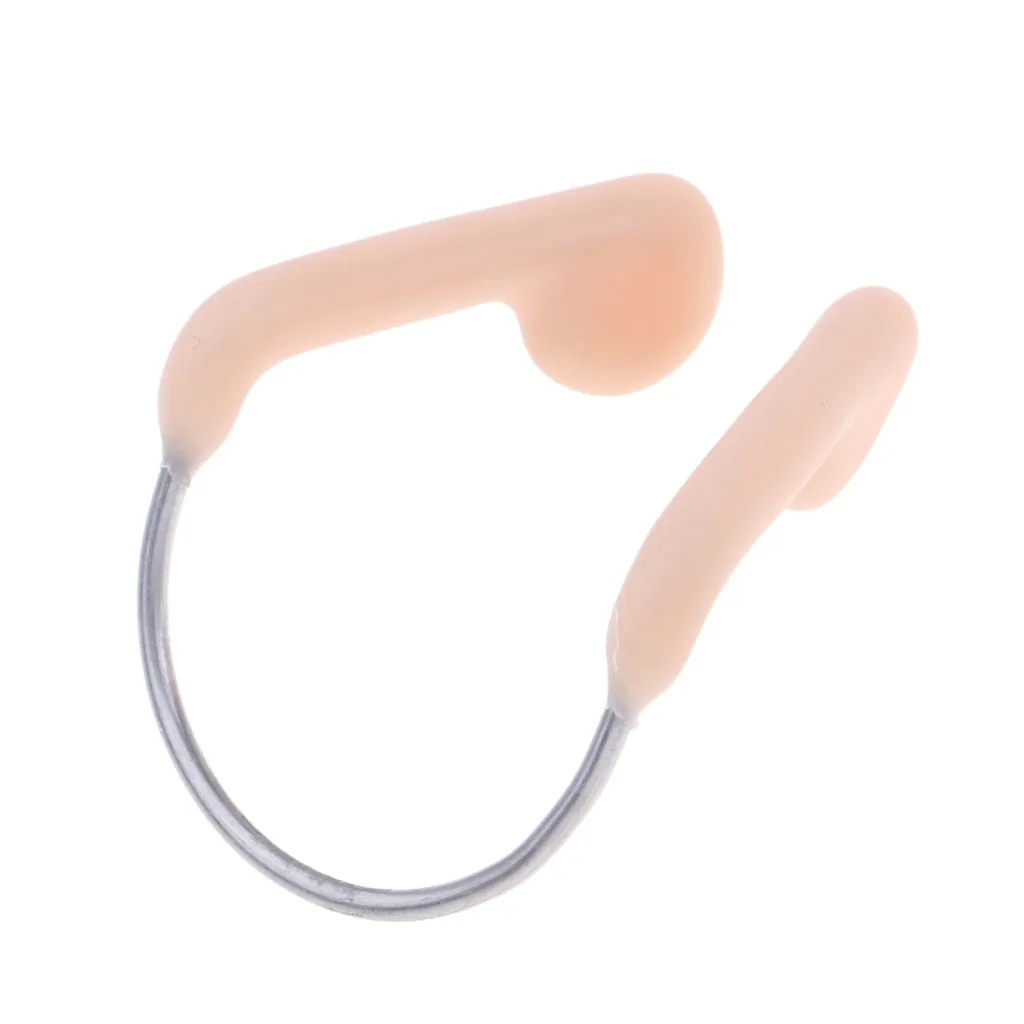 Nose Clip Silica Gel Swimming Diving Accessories with Transparent Case/Mental Frame for Adults/Men/Women, Flesh