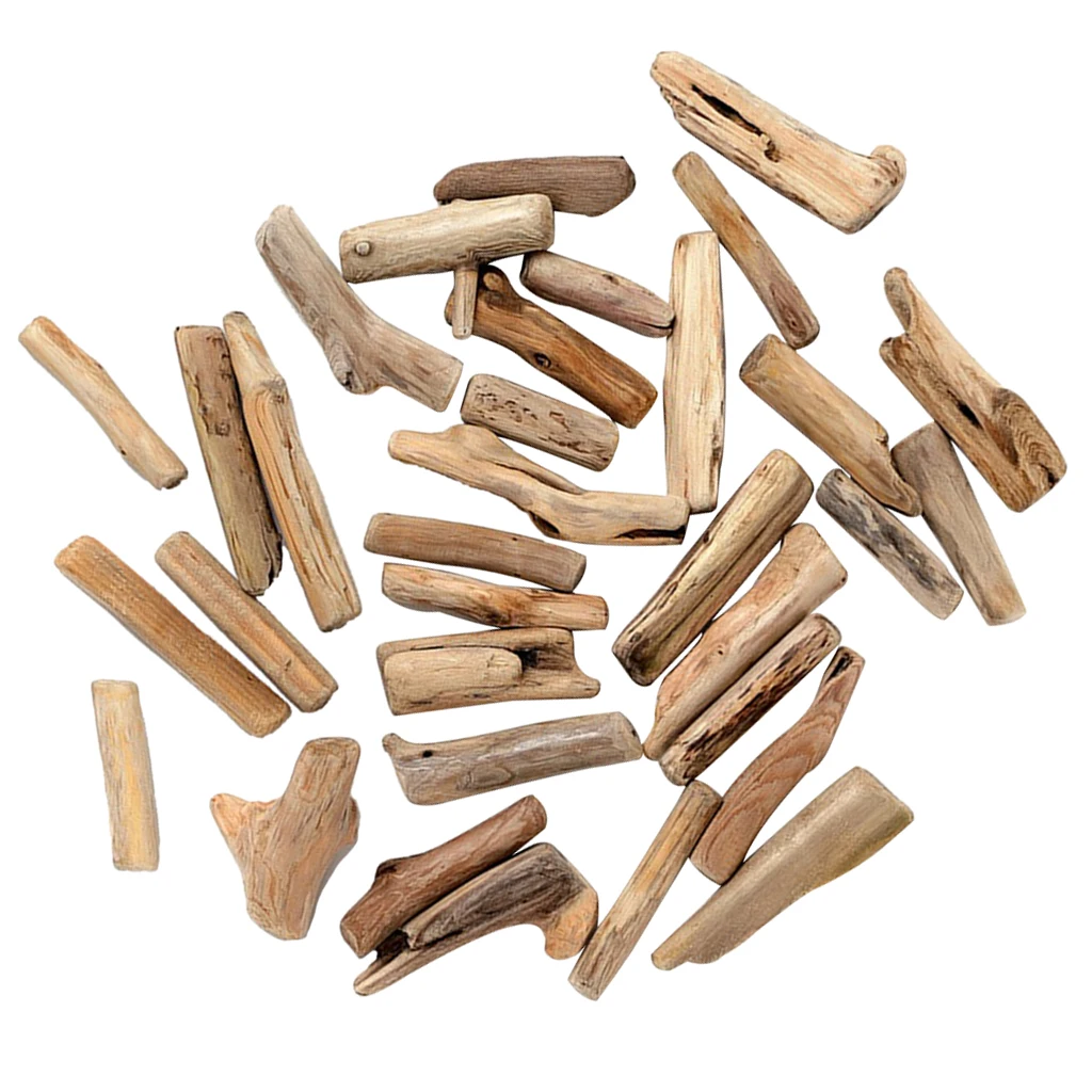 50Pcs/Pack Natural Driftwood Modelling Wooden Stick Slices Plaque Home Decor