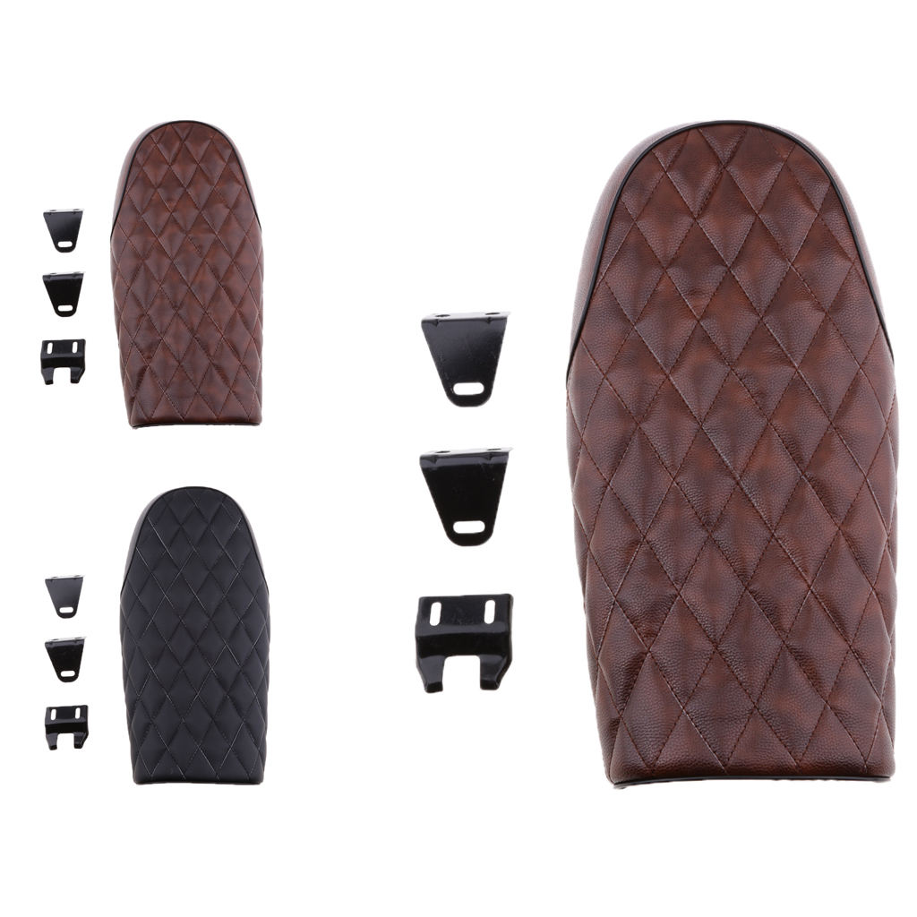 dolity Universal Brat Diamond Flat Cafe Racer Seat Vintage Motorcycle Saddle Black