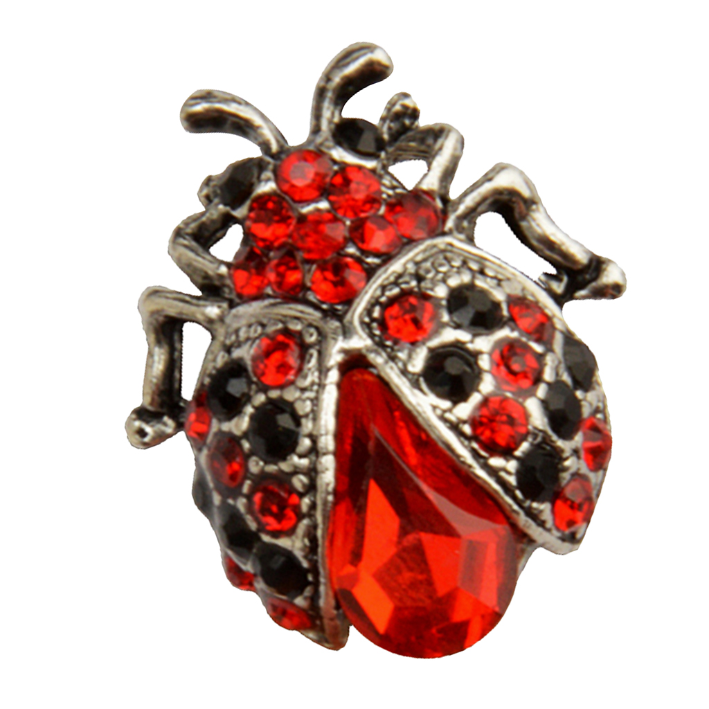 Vintage LadyBird Brooch  Pin Zinc Alloy Women Accessories Beetles Red