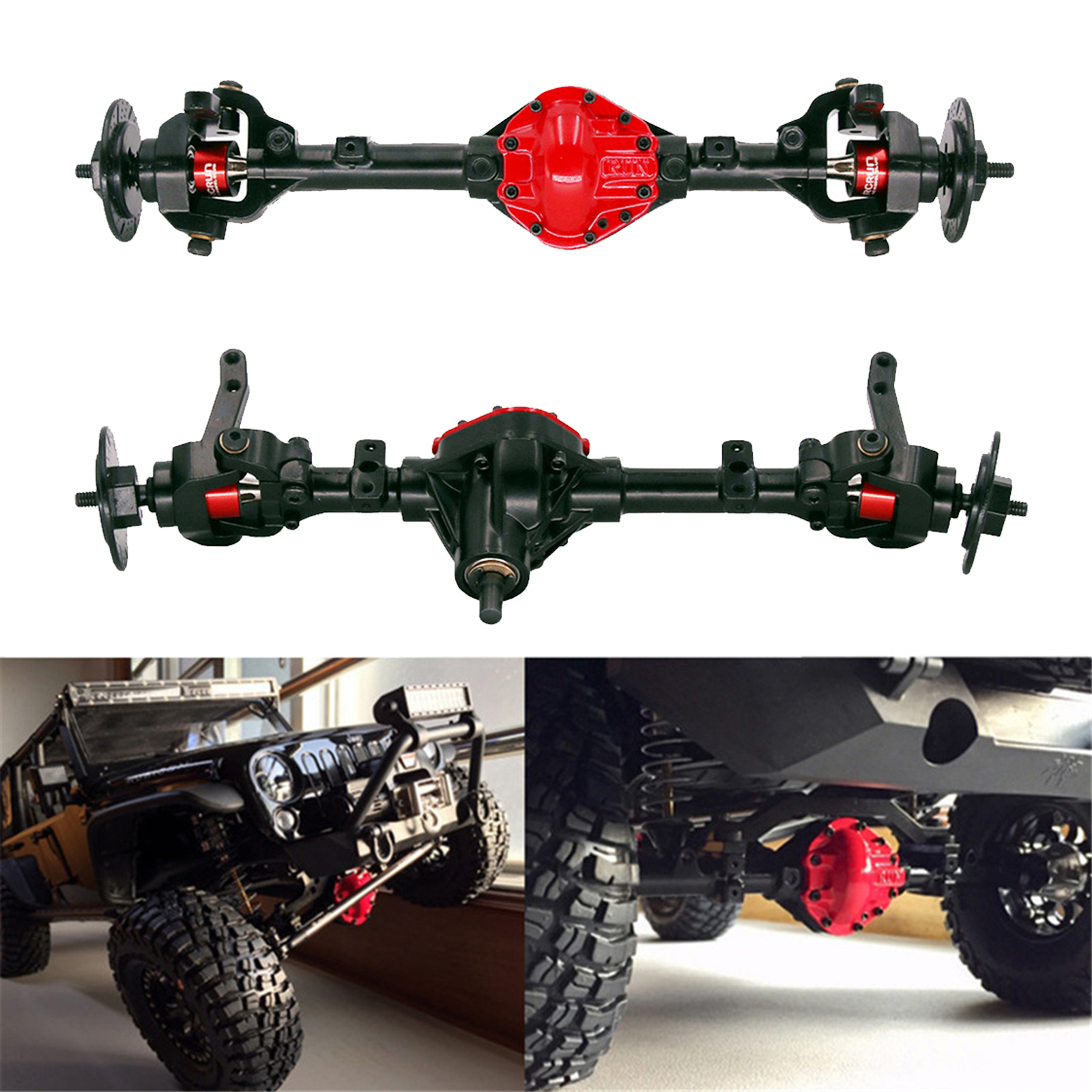 Metal Front & Rear Axle for SCX10 D90 1:10 Scale RC Crawler Car Accessory