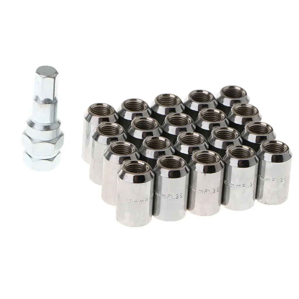 20 Pieces Auto Car Wheel Rim Racing Lug Nuts 31mm with Lock M12X1.25mm