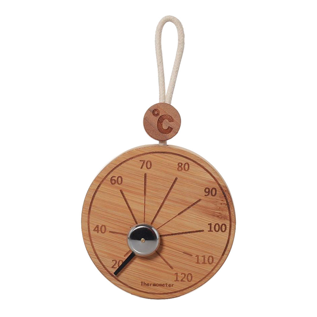 Bamboo Sauna Thermometer Hygrometer Temperature Measures for Sauna Room Household