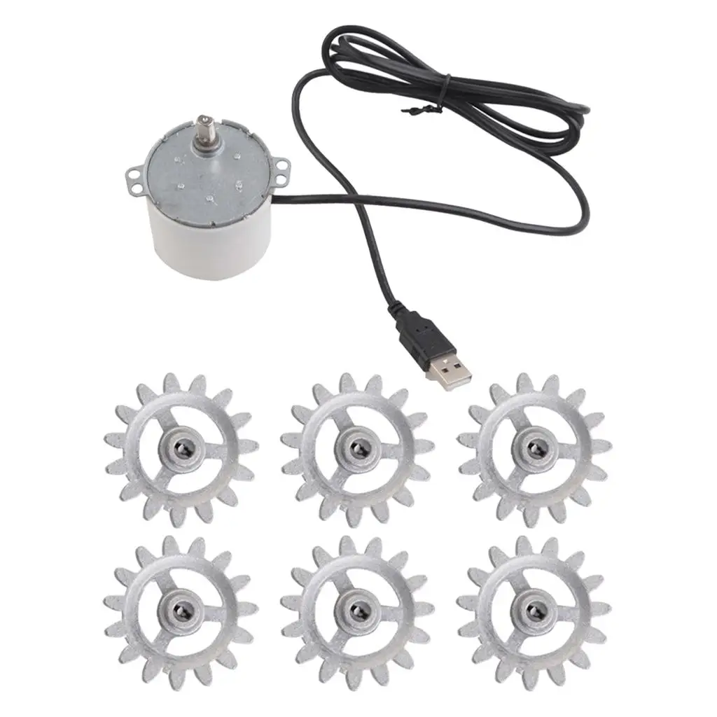 Barbecue Grill Accessories 6Pcs Gears 5V Motor with USB Cable Electric Grill Accessory for BBQ