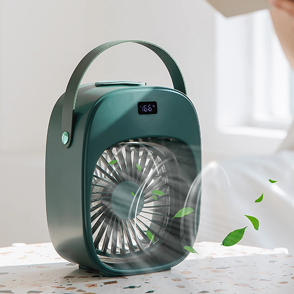 Cool Air Cooler Fan Air Conditioner Light Rechargeable Personal Cooling Fan Humidifier for Summer Bedroom Room