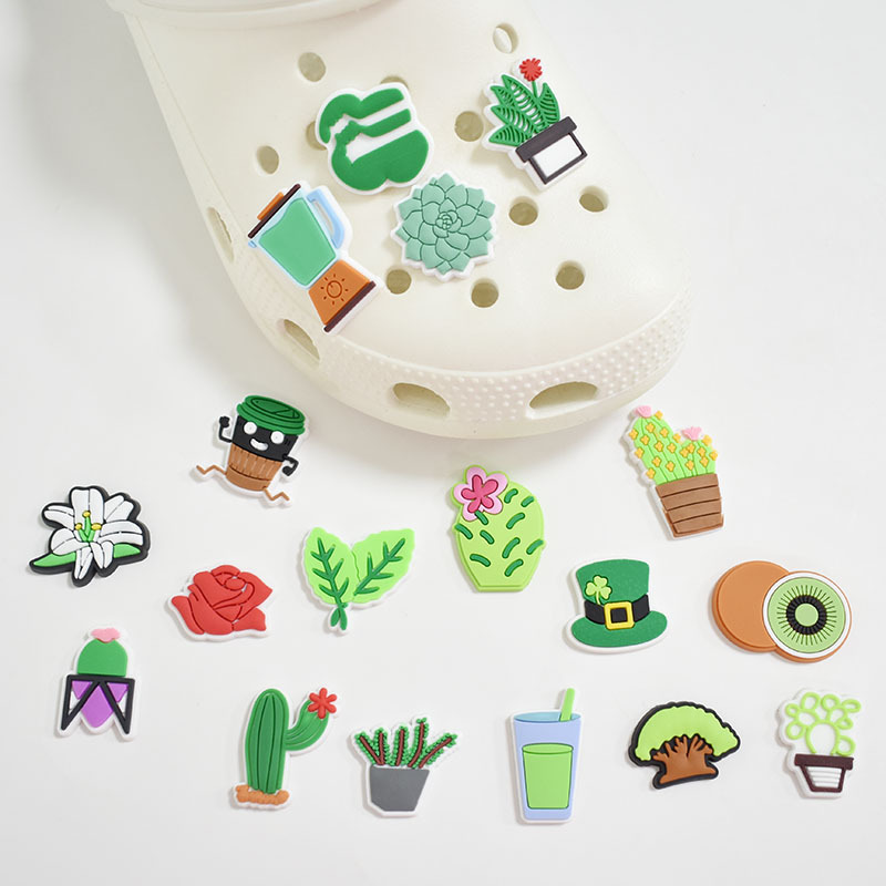 Crocses Charms  Environmental Protection Series PVC Flexible Glue Removable Shoe Ornament Shoe Buckle Decorative Buckle