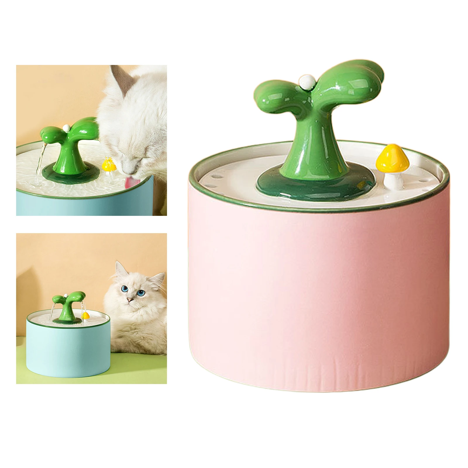 1L Electric Ceramic Cat Drinking Water Fountain For Cats Dogs Drinking Bowl Automatic Cat Water Fountain Dispenser Water Bowl