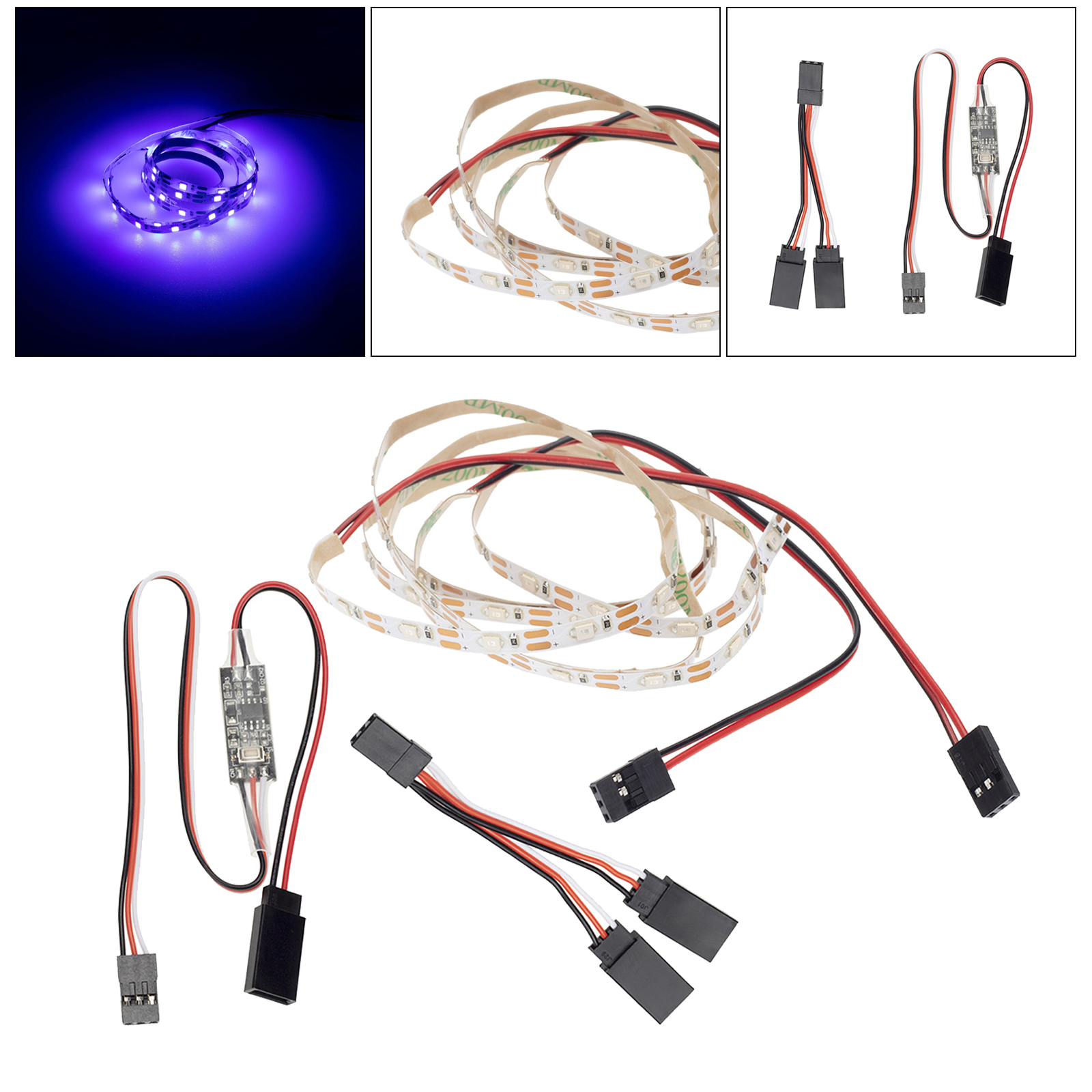 0.5m LED Light Strip With Controller Y-cable Super Brightness for RC Fixed Wing Airplane Flying Wing Plane