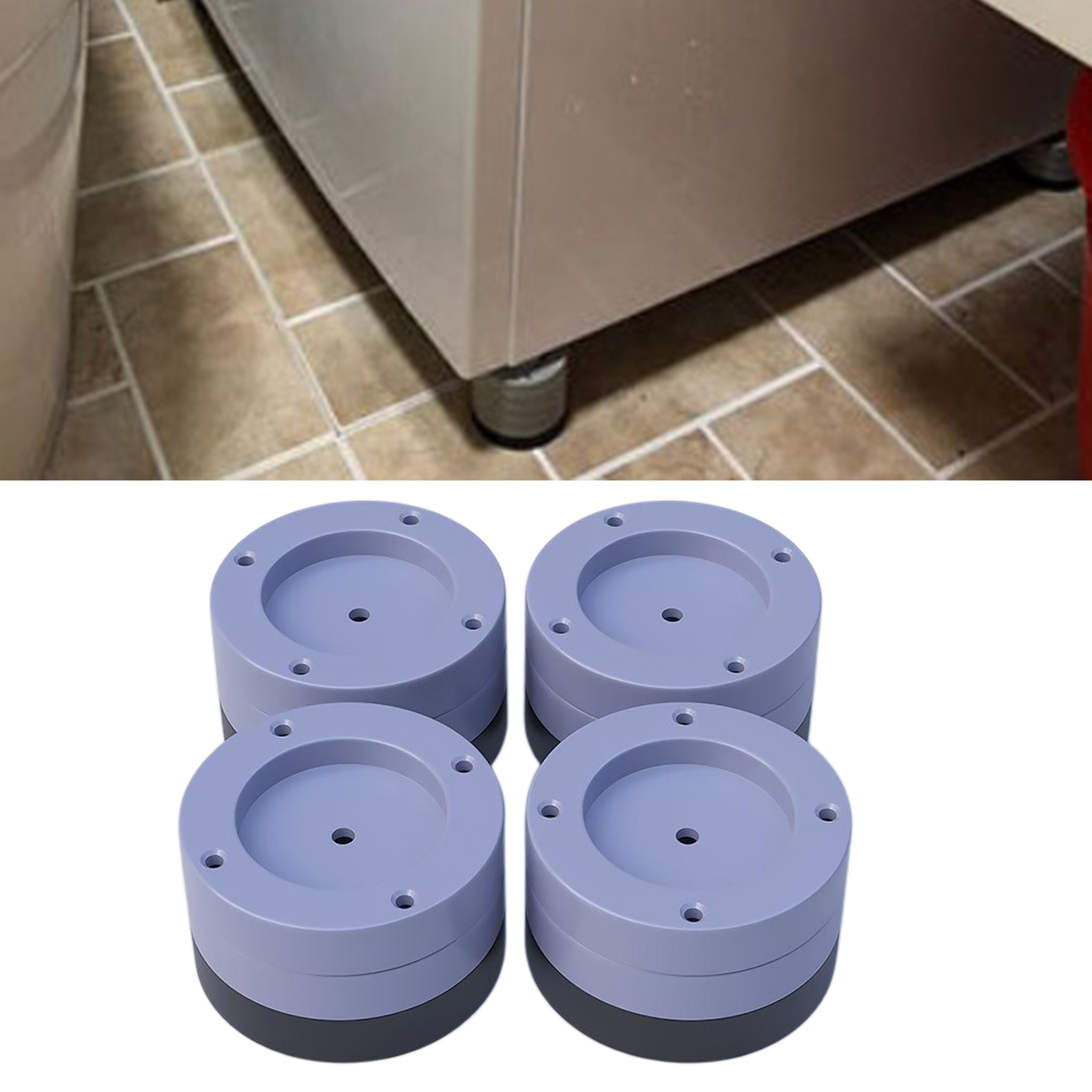 4 Pieces Anti Vibration Mat Shock Mute Pads for Washer & Dryer Refrigerators