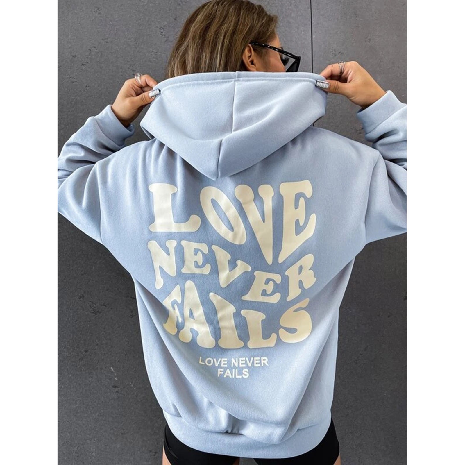 Hoodie com letra, camisola rua Y2K, roupas