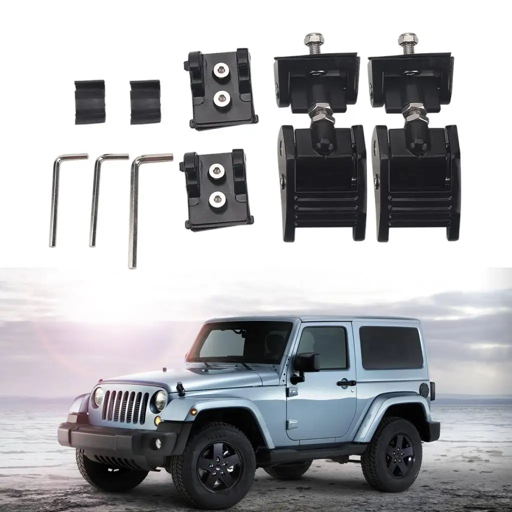 9 Pieces Car Latch Locking Hood Catch Kit Auto Parts Hood Panels Set for Jeep Wrangler JK 07-2018 Jku JL 2 Door Accessories