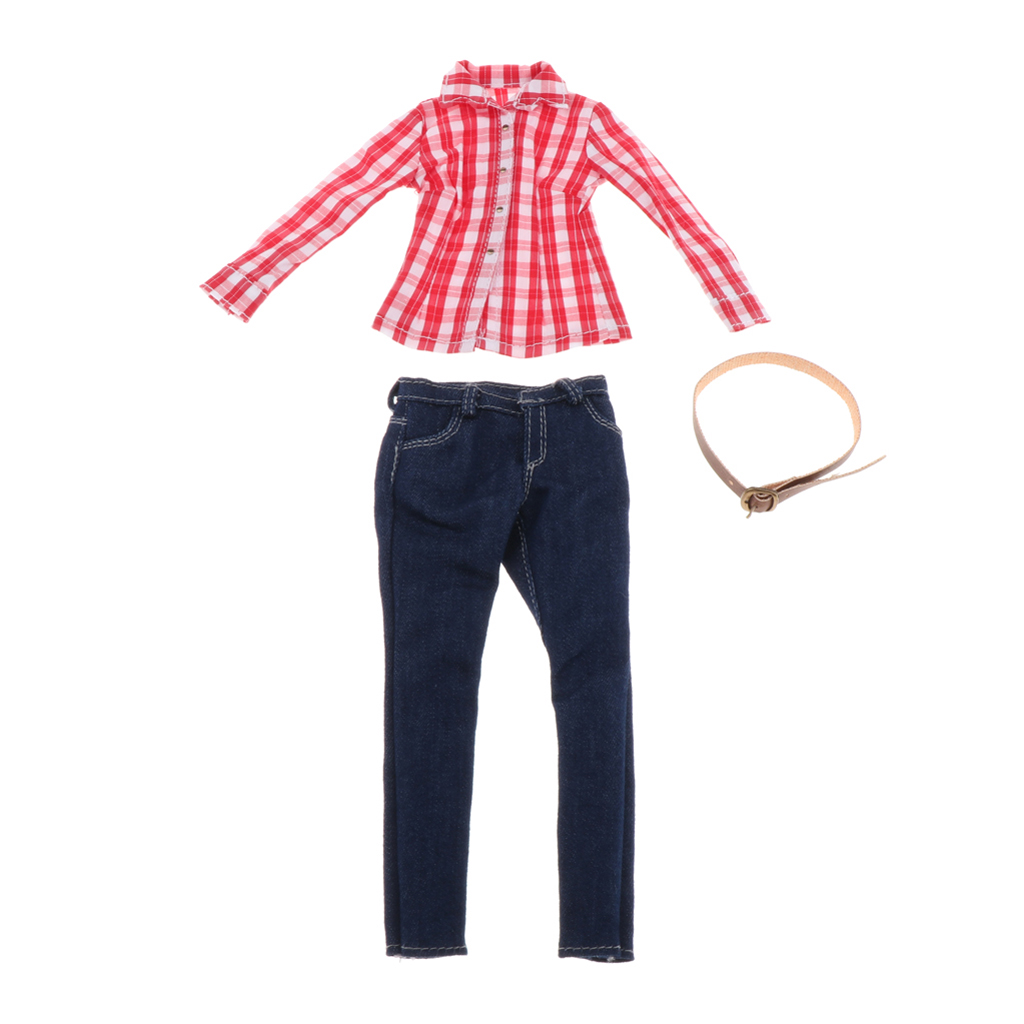 1/6 Scale Female Figure Doll Clothes, Handmade Costume, Long Sleeve Plain Shirt