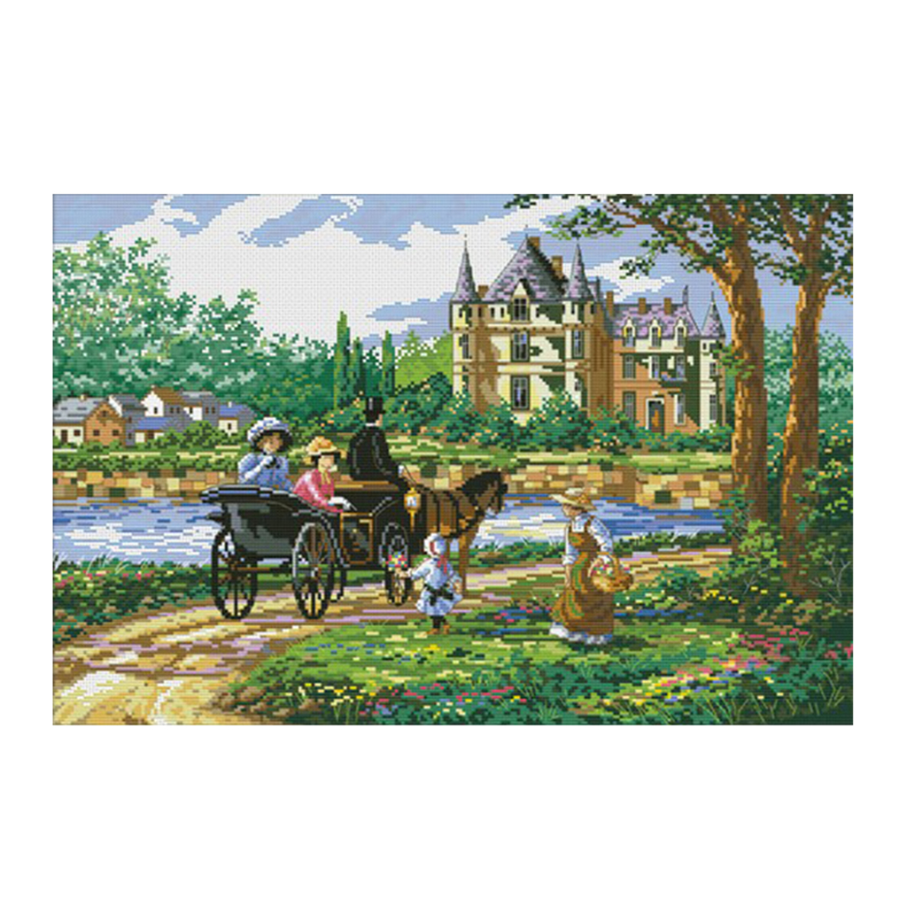 Lady Castle Dimensions Stamped Cross Stitch 11CT For Kids Home Wall Art Crafts