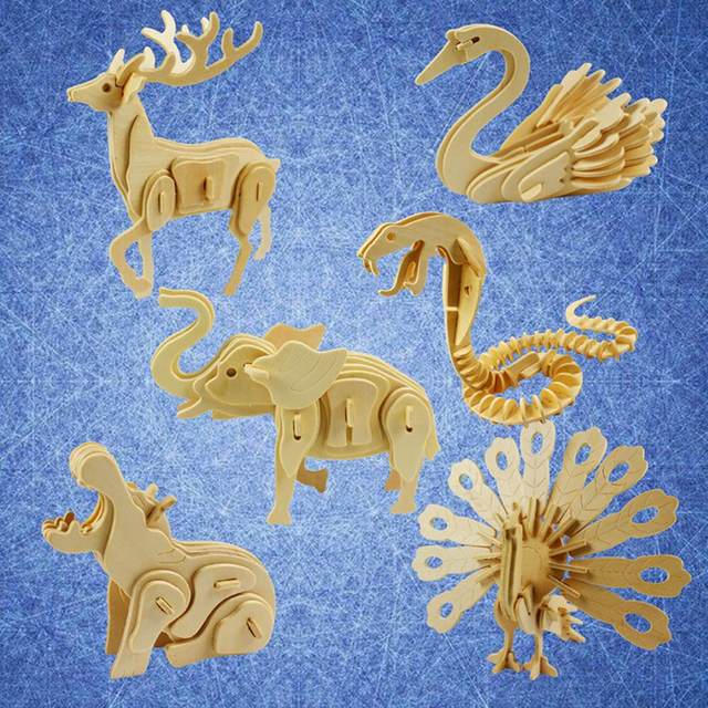 Puzzle en bois 3D pour enfants, kits d'assemblage d'animaux, bricolage,  décoration de table, sûr et non toxique, facile à poinçonner, cadeau pour  enfants - AliExpress