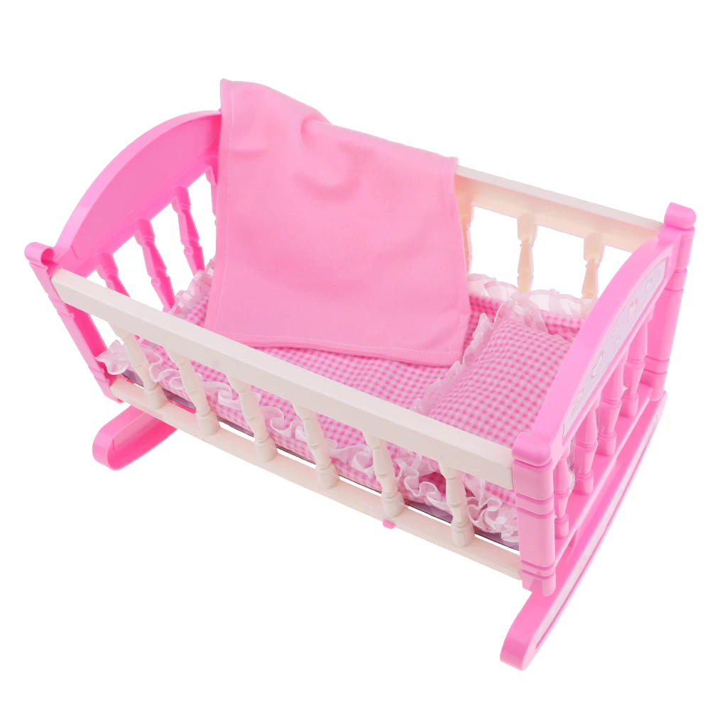 Baby Doll Rocking Cradle Bed - Fits MellChan And 9-11 Inch Reborn Dolls -