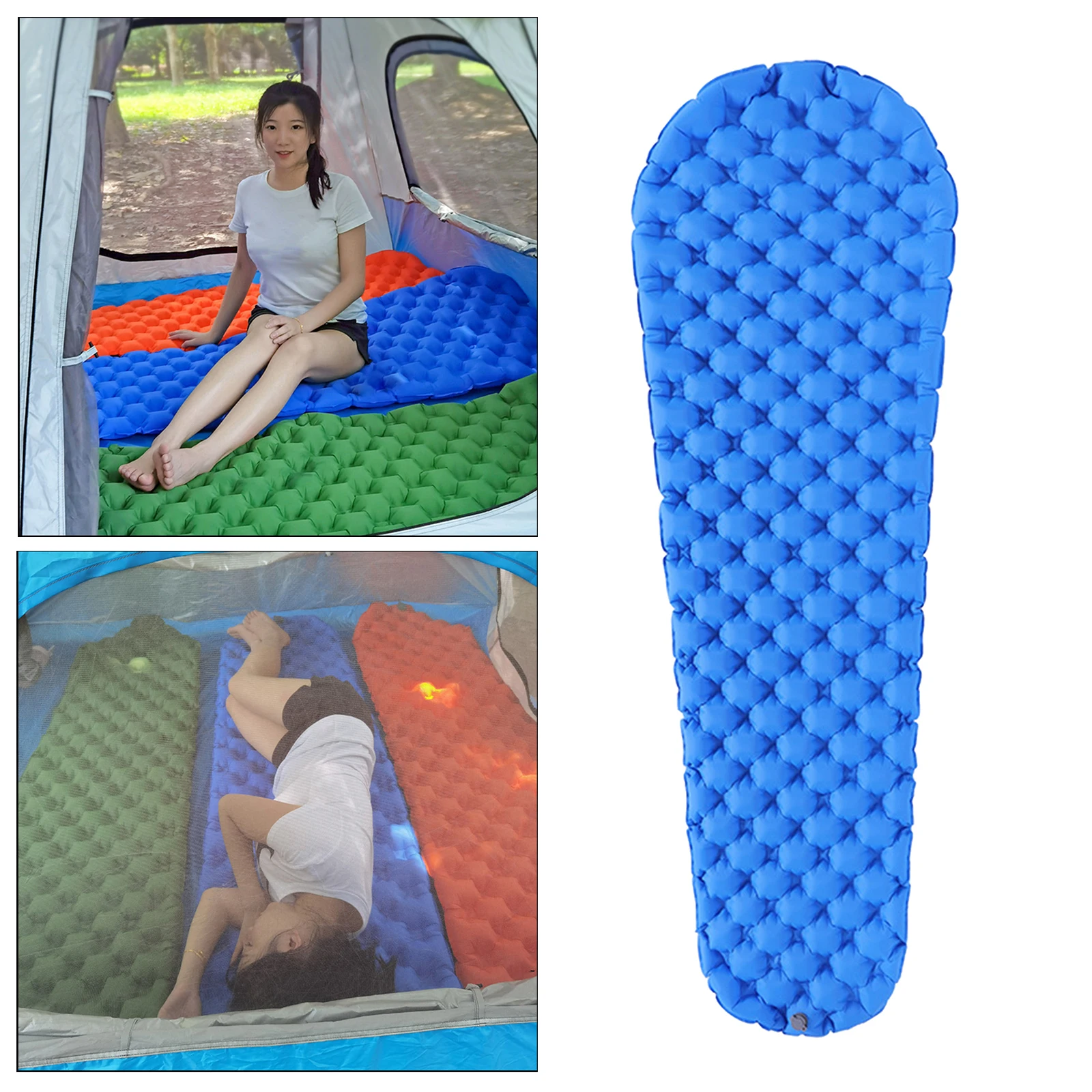 Portable Inflatable Sleeping Mat, Compact Camping Mat Sleep Pad Air Bed for Backpacking, Hiking, Picnic Tent Sleep Bag