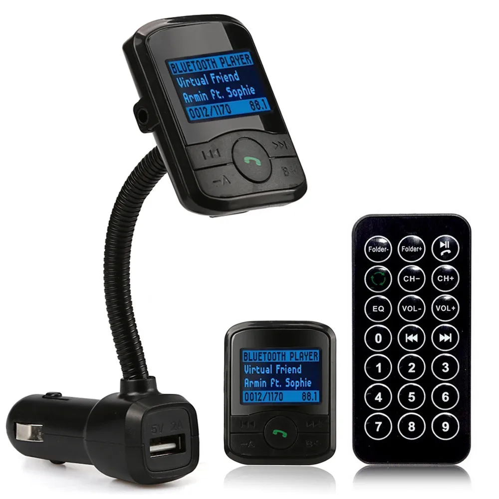 Lcd Car Kit Bluetooth Car Speler Fm-zender Modulator Mmc Usb Remote Spelers Auto - AliExpress