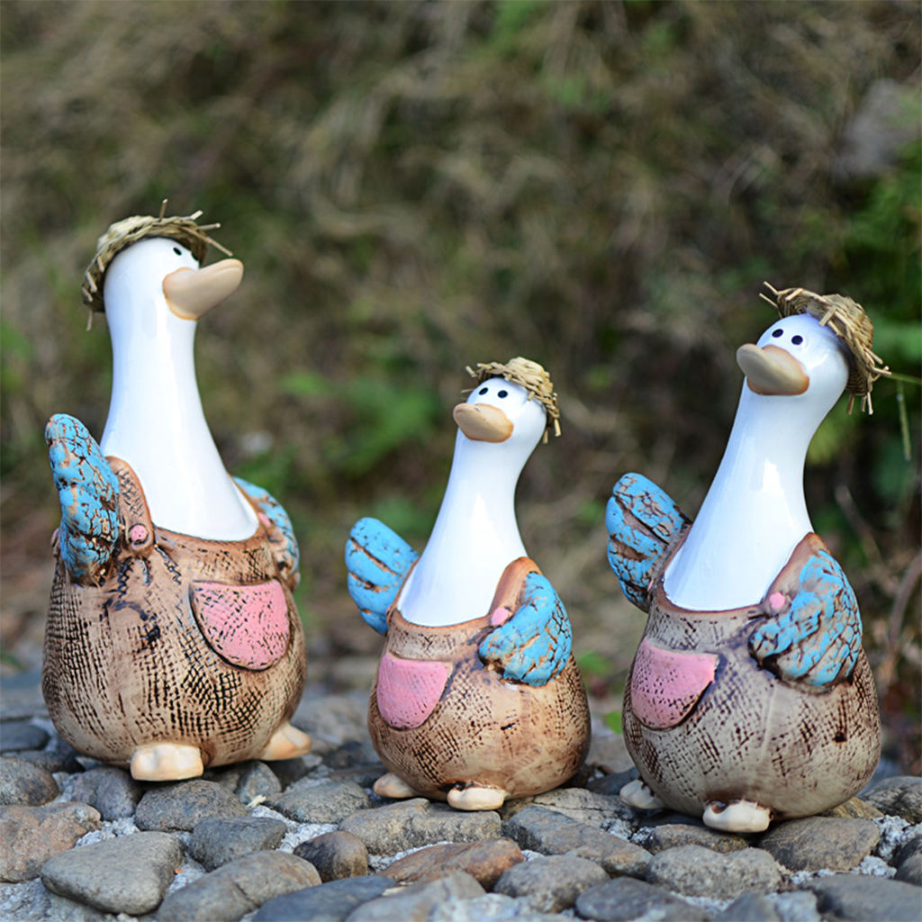 Ceramic Duck Animal Home Houses DecorationCraft Garden Landscaping Decor DIY Accessories