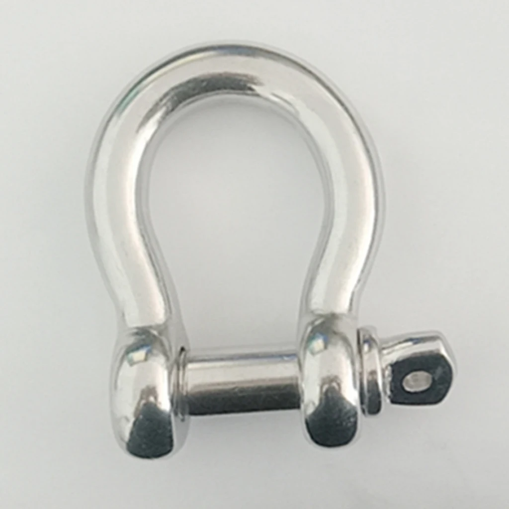 Solid Metal D Ring Shackle Screw Pin Joint Connect Keychain Anchor Chain Hook 