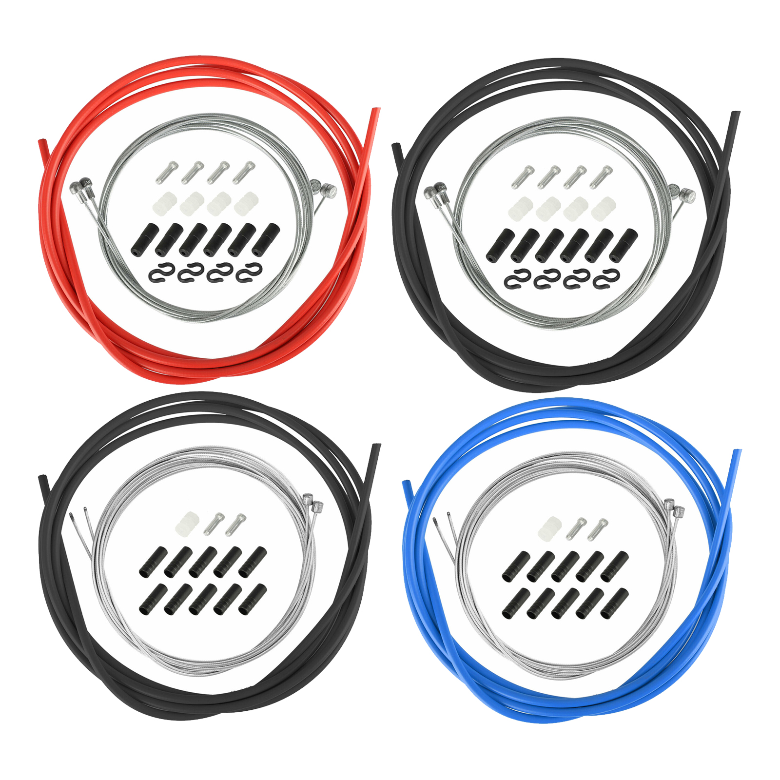 Universal Bike Cable Housing Set Brake er Hose Sleeve Cap Crimps Kits