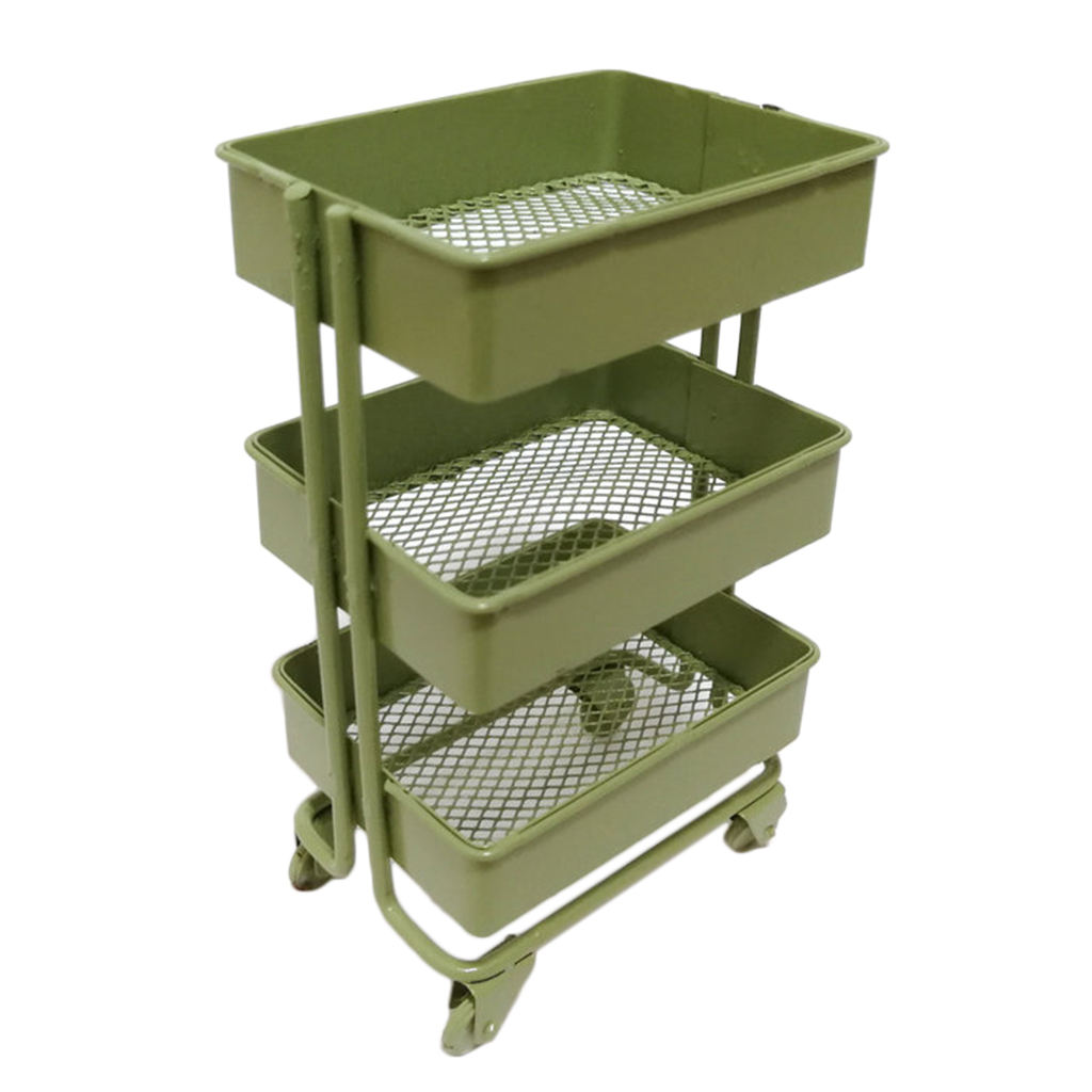 Doll House Accessory,Model Role Play Miniature 1/12 Storage Rack Trolley Kitchen Kitchenware Storage Shelf Decor