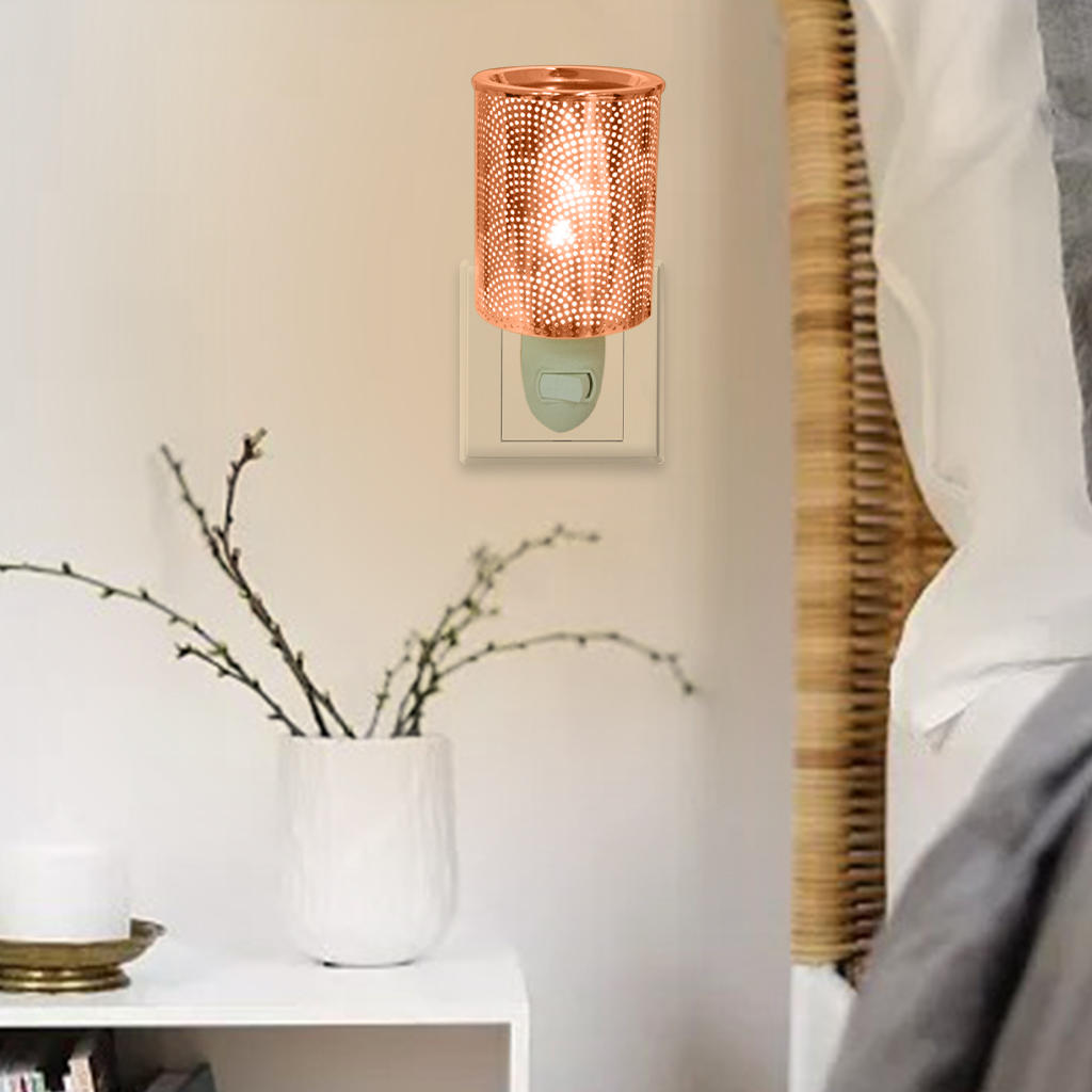 Electric Wax Melt Oil Burner Warmer Lamp Iron Plug-in Aroma Shell Pattern Lighting Thermal Nightlight for Hotel Gifts Bar Decor