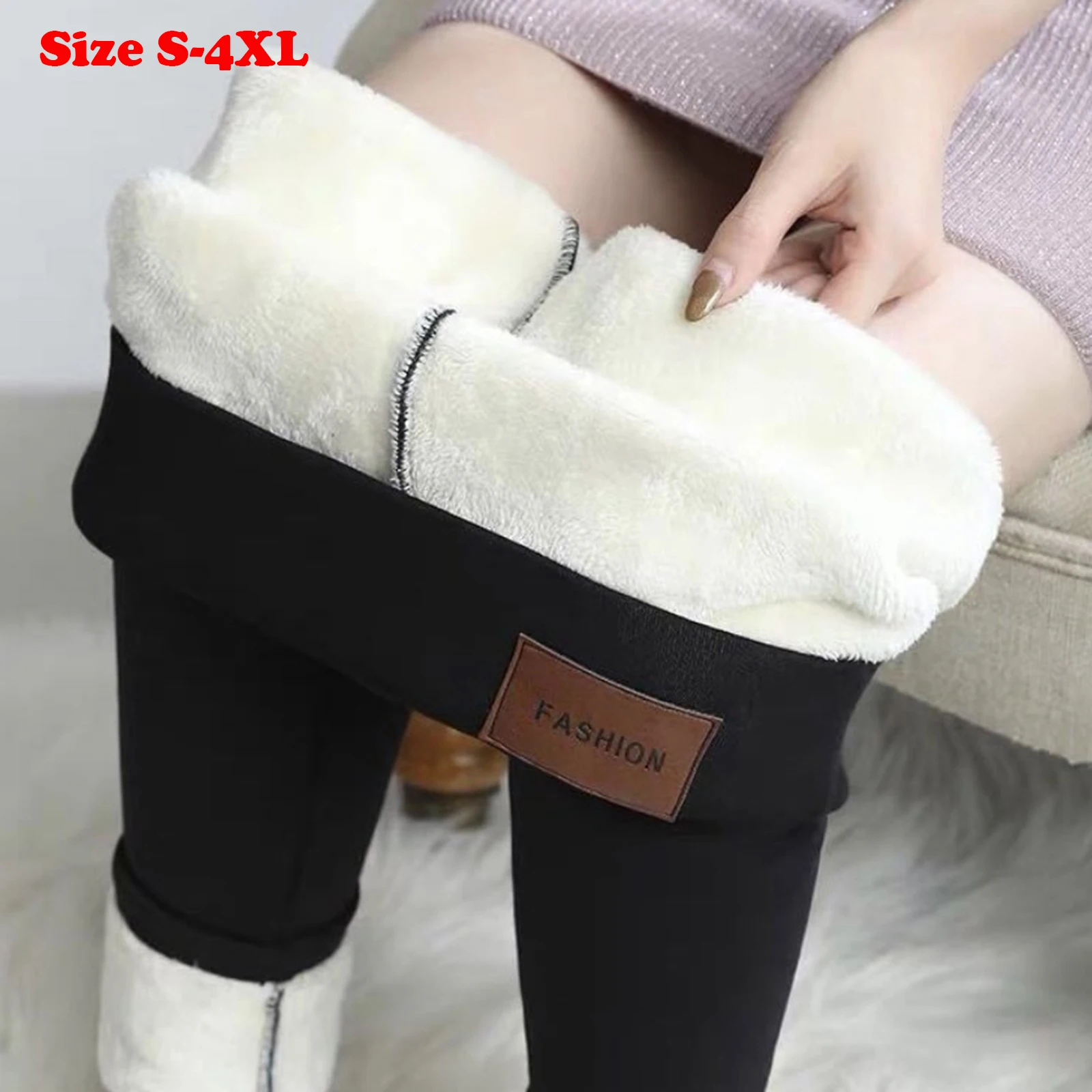 Women Warm Leggings Fleece Lined Thick Tights Winter Warm Heating Pants Thermal Warm Leggings Wool Compression Pants