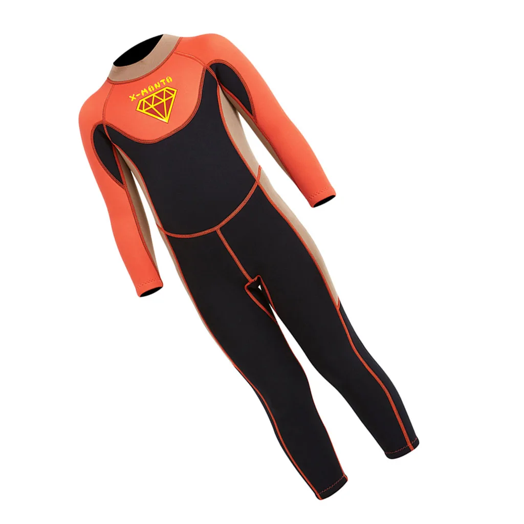 Child Diving Suit 2.5mm Surfing Wetsuit Kid`s One Piece Diving Suit 2.5mm Youth Breathable UV Protection Sunsuit